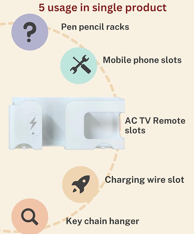 RoyalPiK Wall Mount Phone Holder | Smart Stand Wall Storage Gadget | Wall Phone Stand for Charging | Multi-Purpose Wall Phone Stand for Charging (Pack of 1)