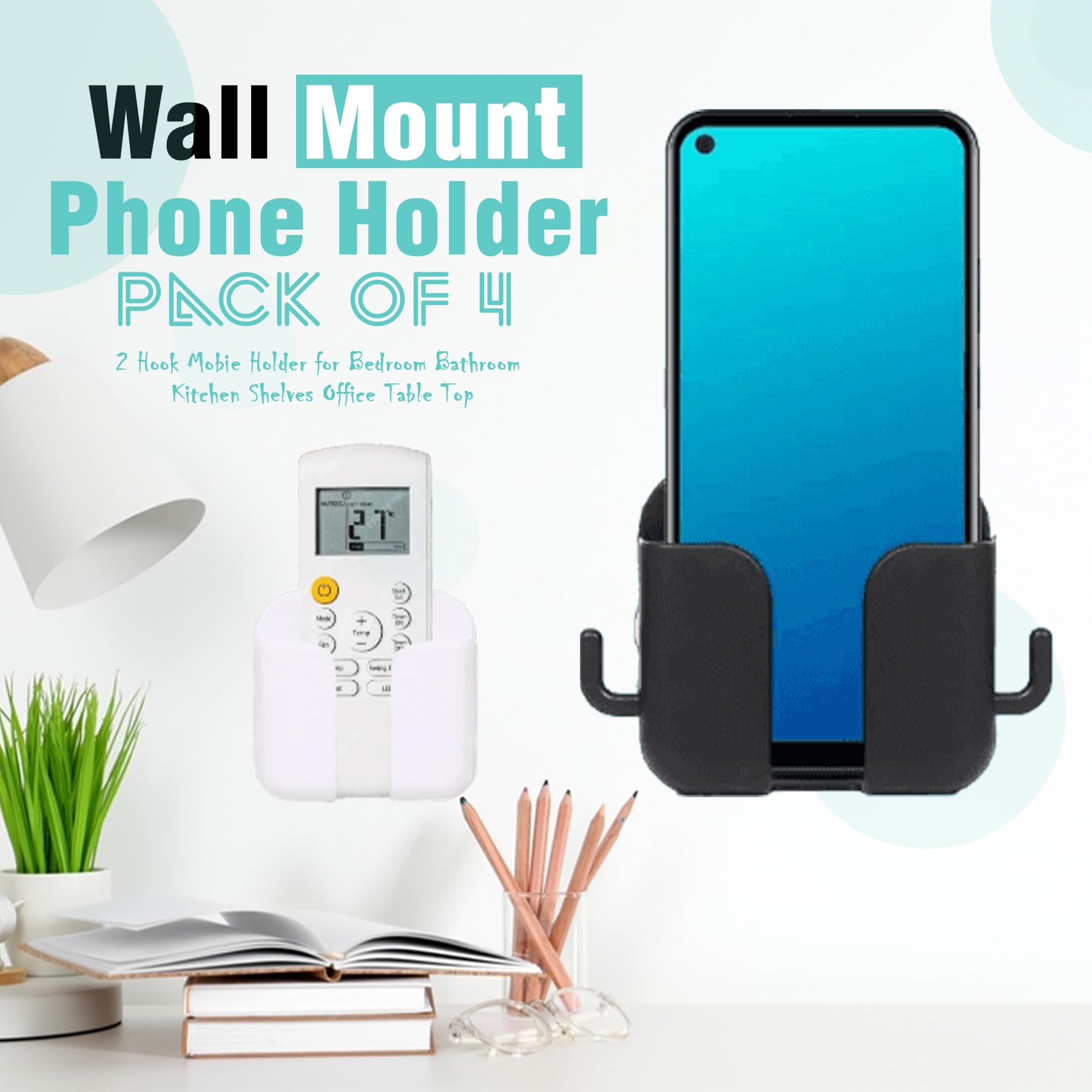 RoyalPiK Plastic Wall Mount Phone Holder Mobile Charging Stand