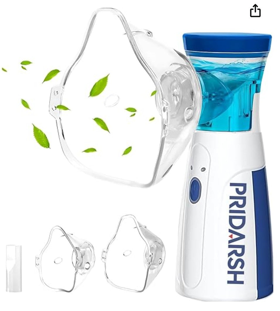 Portable Mesh Nebulizer – Mini Handheld Vaporizer & Ultrasonic Atomizer for Adults & Kids | Silent Mesh Inhaler for Breathing Relief | Battery & USB Powered, Travel-Friendly Steam Humidifier